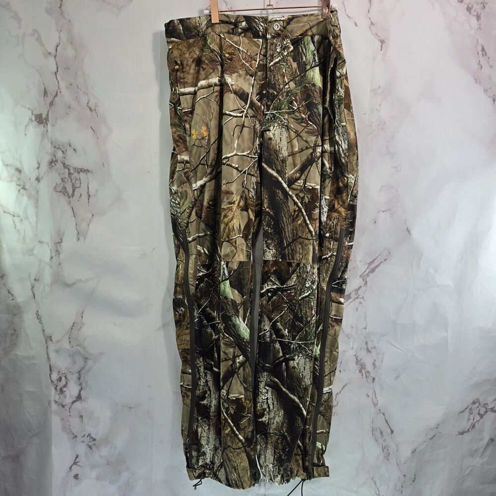 Under Armour Pants Mens XL Camo Woodland Zip Off Pull On AP HD Hunting